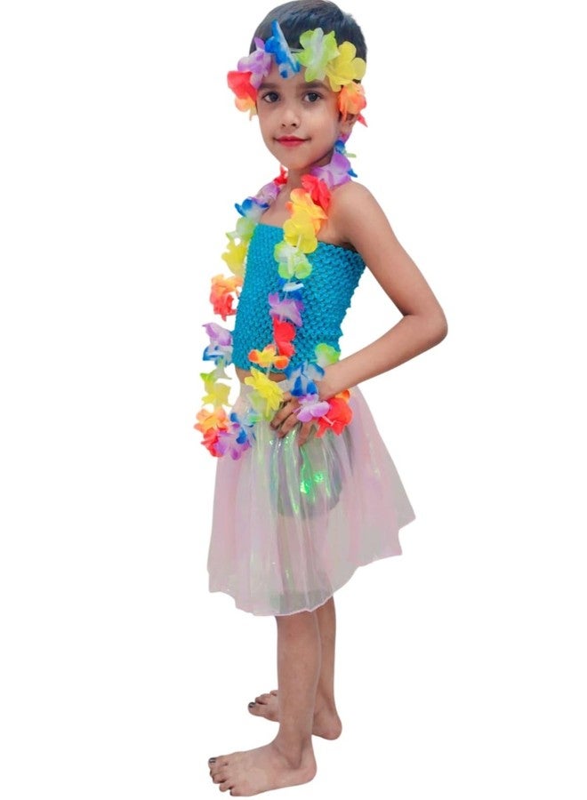BookMyCostume Assorted Hawaiian Hula Fancy Dress Costume for Girls and Females 5-6 years - Image 2